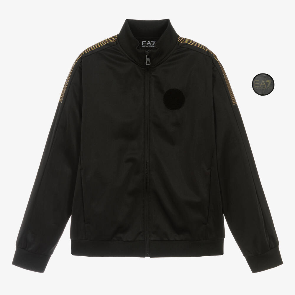 EA7 Emporio Armani-Teen Boys Black EA7 Logo Tracksuit | Childrensalon Outlet