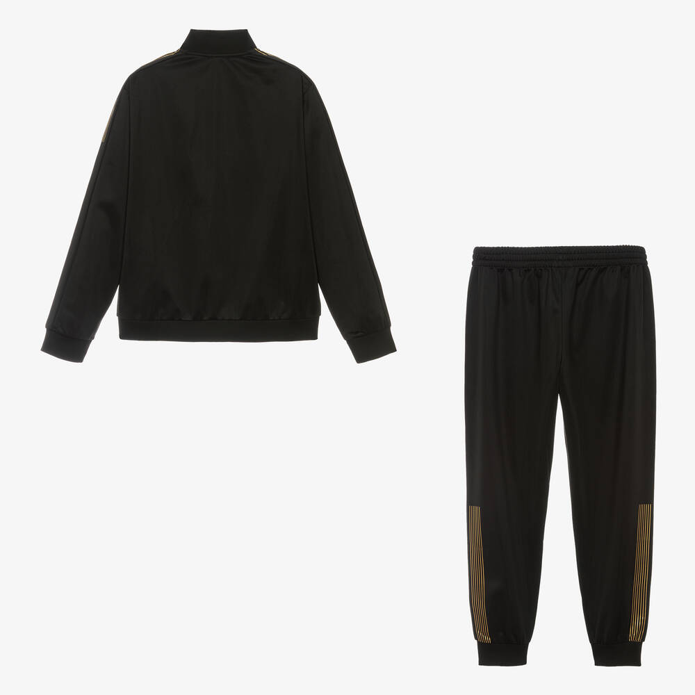EA7 Emporio Armani-Teen Boys Black EA7 Logo Tracksuit | Childrensalon Outlet