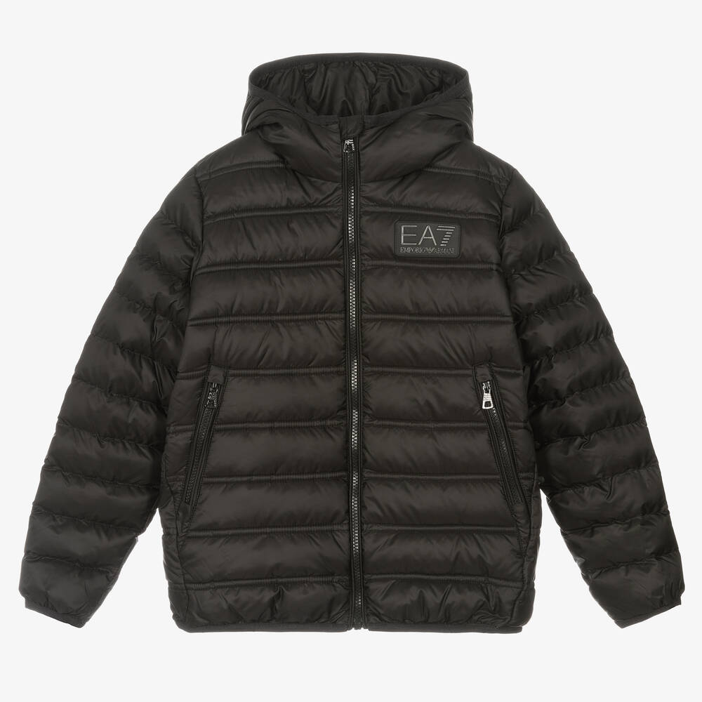 EA7 Emporio Armani - Schwarze Teen Steppjacke für Jungen | Childrensalon