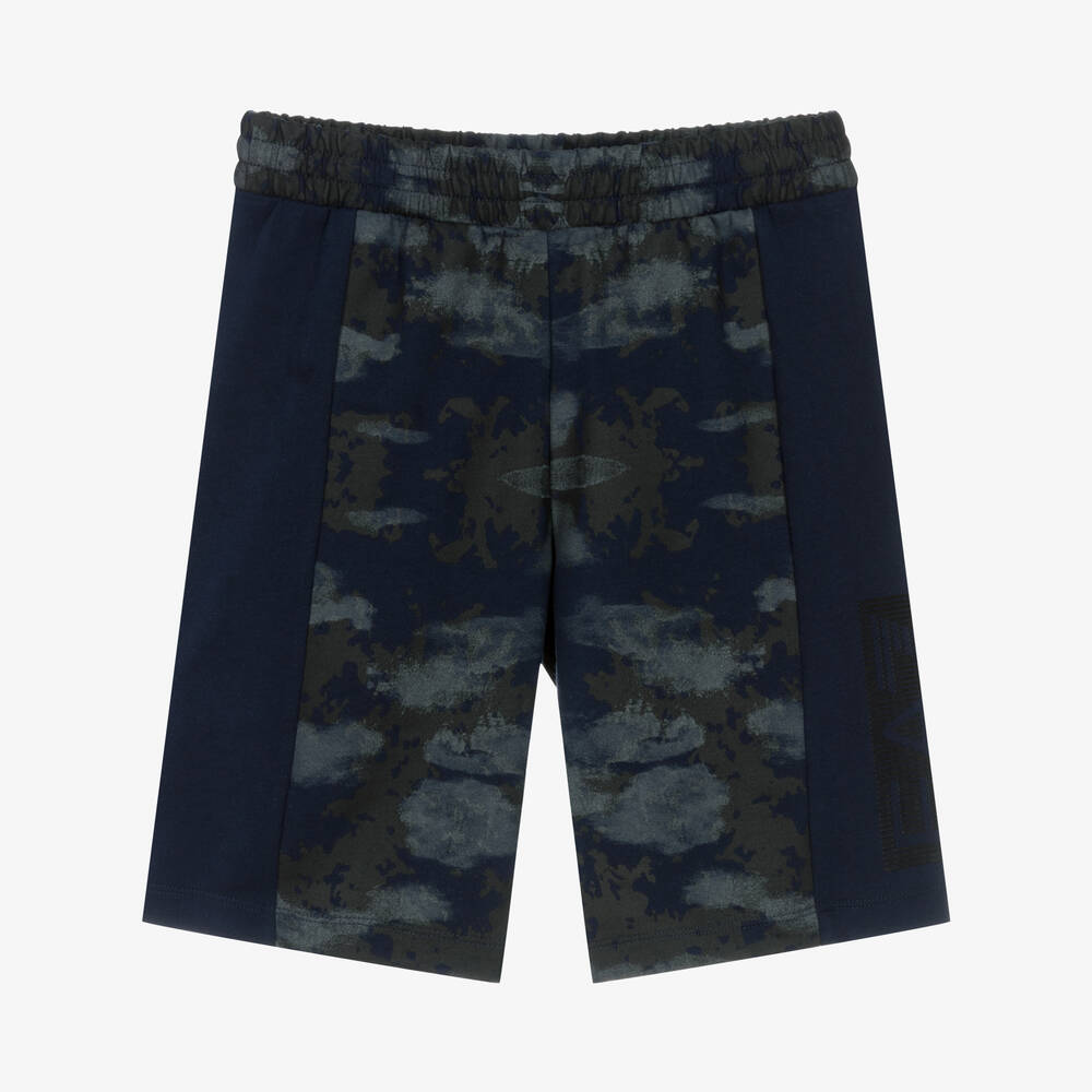 EA7 Emporio Armani - Short camouflage bleu ado garçon | Childrensalon