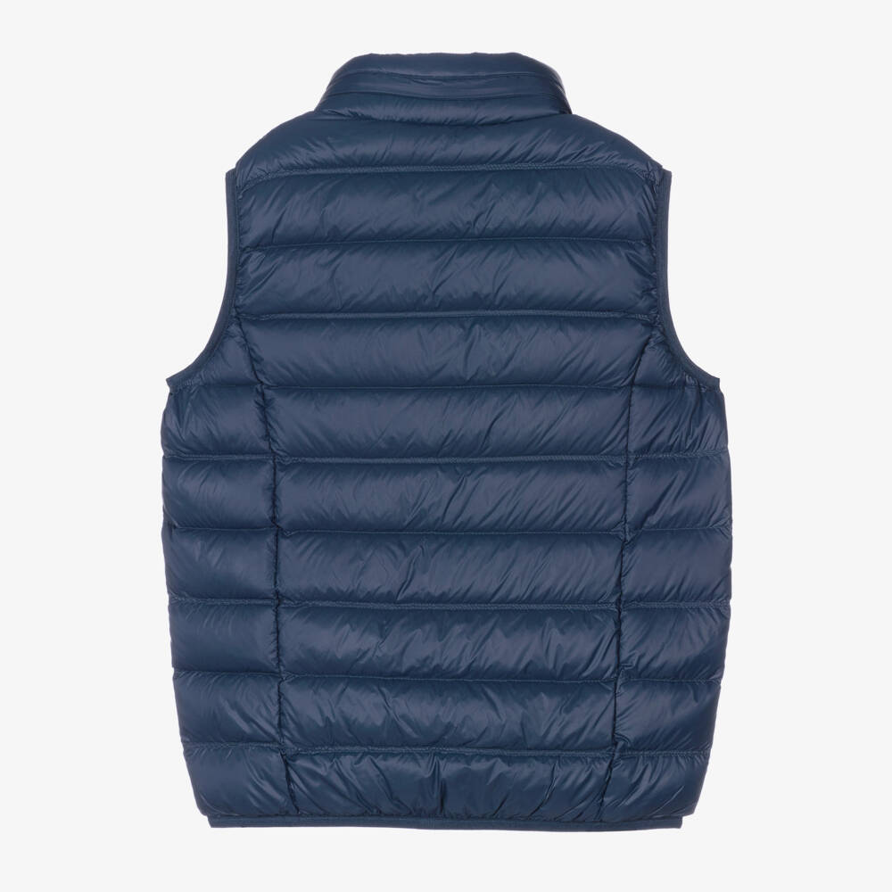 EA7 Emporio Armani-Teen Boys Blue Down Logo Gilet | Childrensalon Outlet