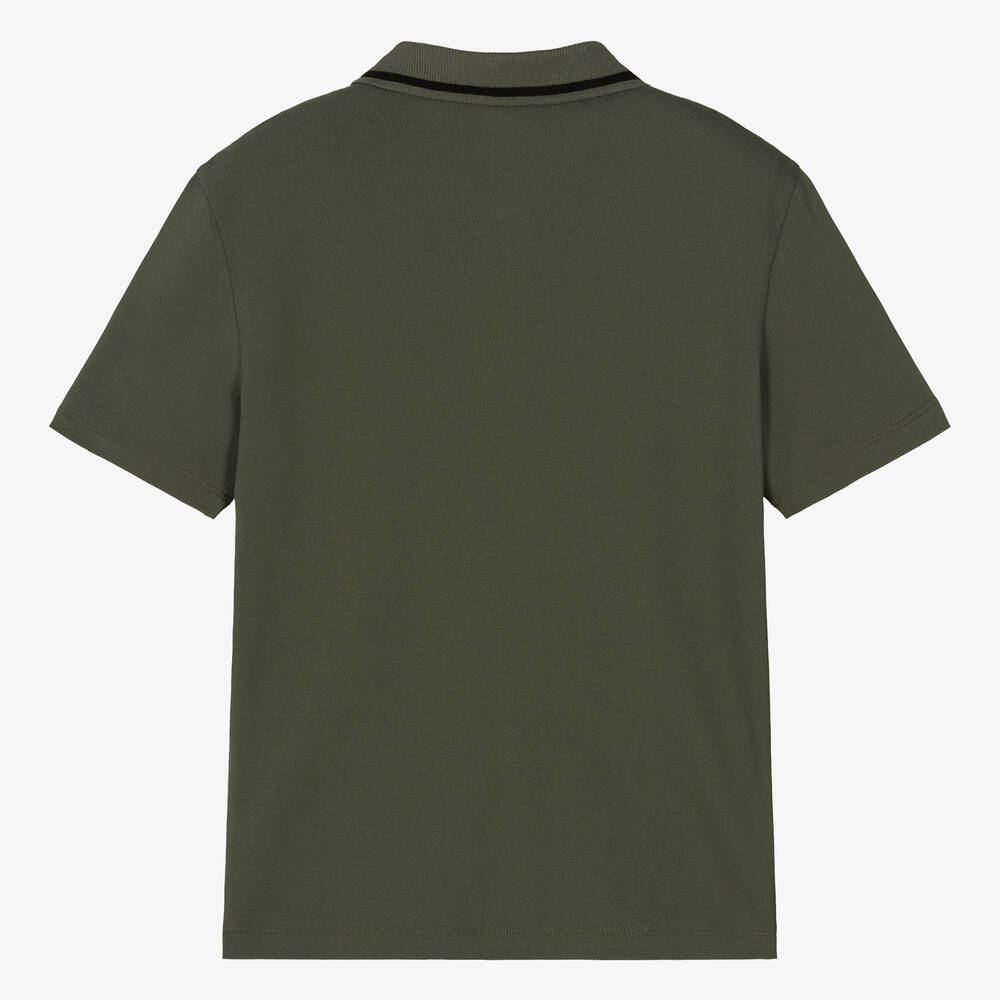 EA7 Emporio Armani Teen Boys Green Cotton Polo Shirt