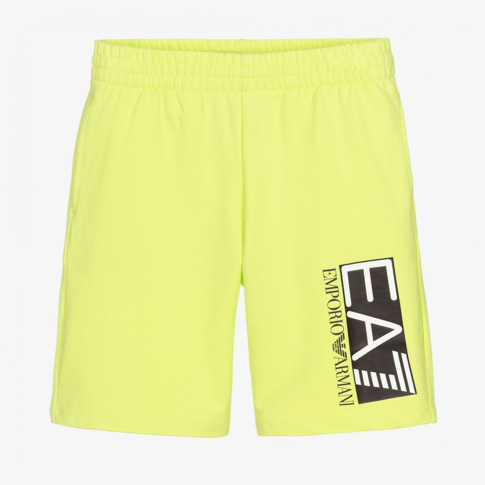 EA7 Emporio Armani - Teen Boys Green Logo Shorts | Childrensalon