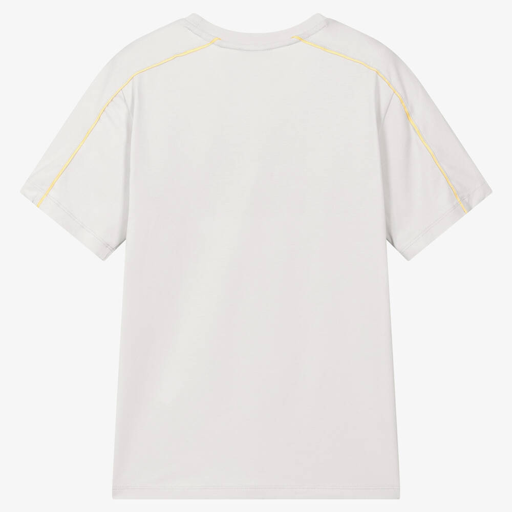 EA7 Emporio Armani-Серая хлопковая футболка | Childrensalon Outlet