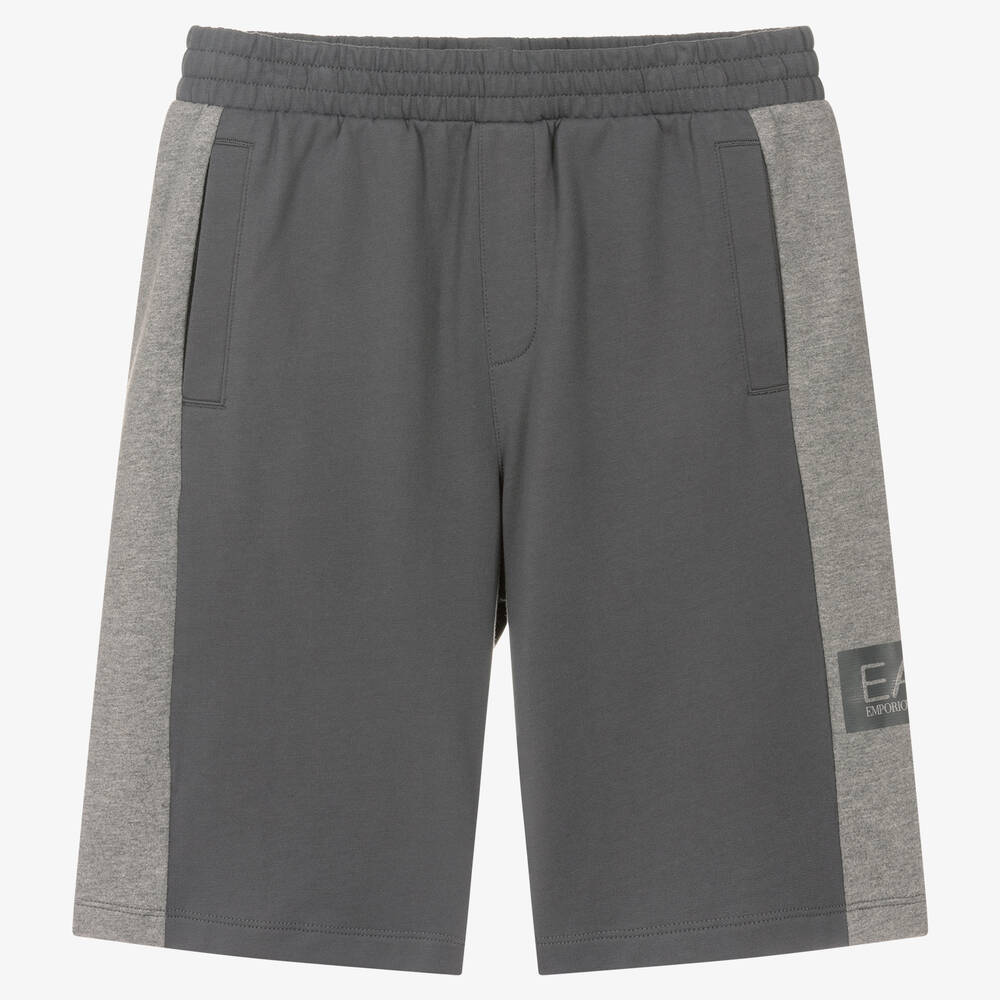 EA7 Emporio Armani - Short gris en jersey ado garçon | Childrensalon