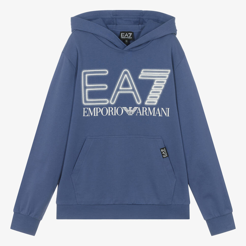 Teen Boys Indigo Purple Cotton Hoodie