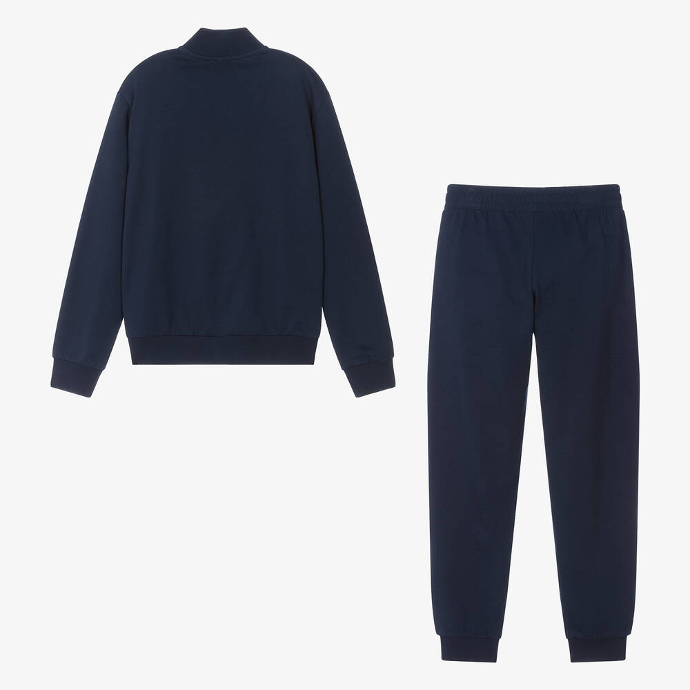 EA7 Emporio Armani Teen Boys Navy Blue Cotton Tracksuit