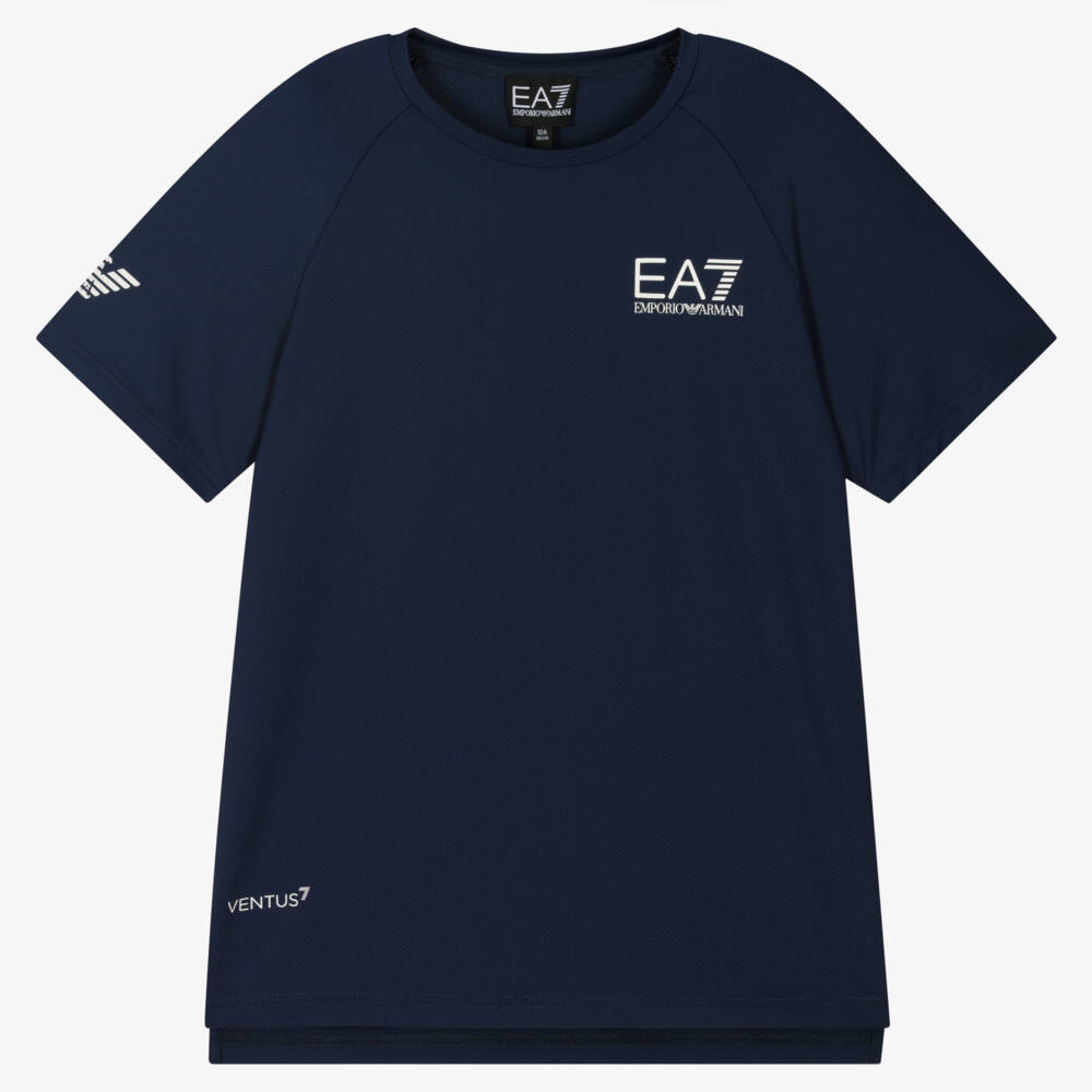 EA7 Emporio Armani-Teen Boys Navy Blue Ventus7 Sports T-Shirt | Childrensalon Outlet