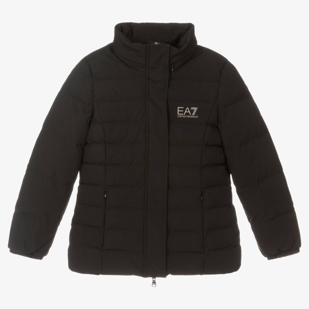 EA7 Emporio Armani - Manteau noir ado fille | Childrensalon