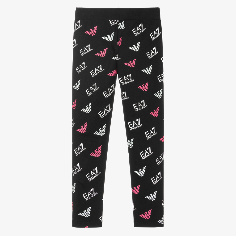 EA7 Emporio Armani - Teen Girls Black Logo Leggings