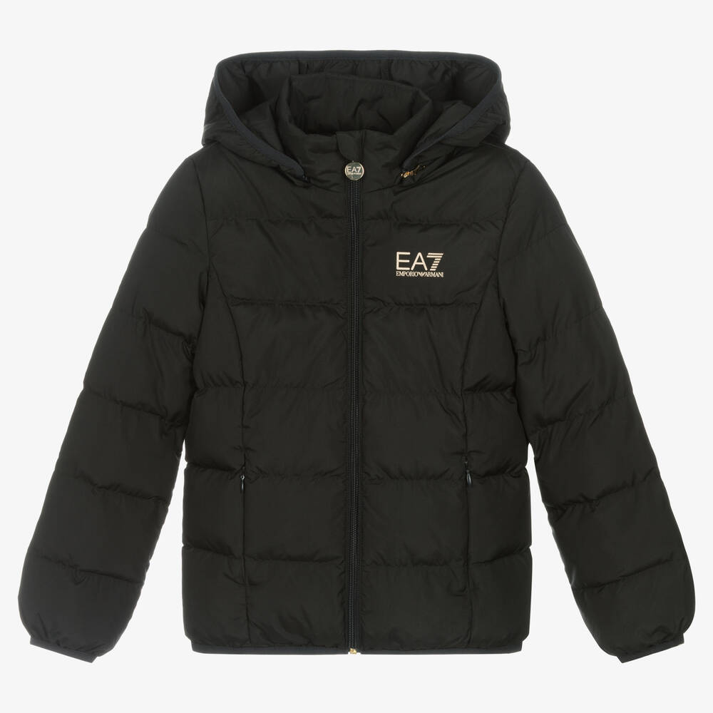 EA7 Emporio Armani - Veste rembourrée noire pour ado fille | Childrensalon