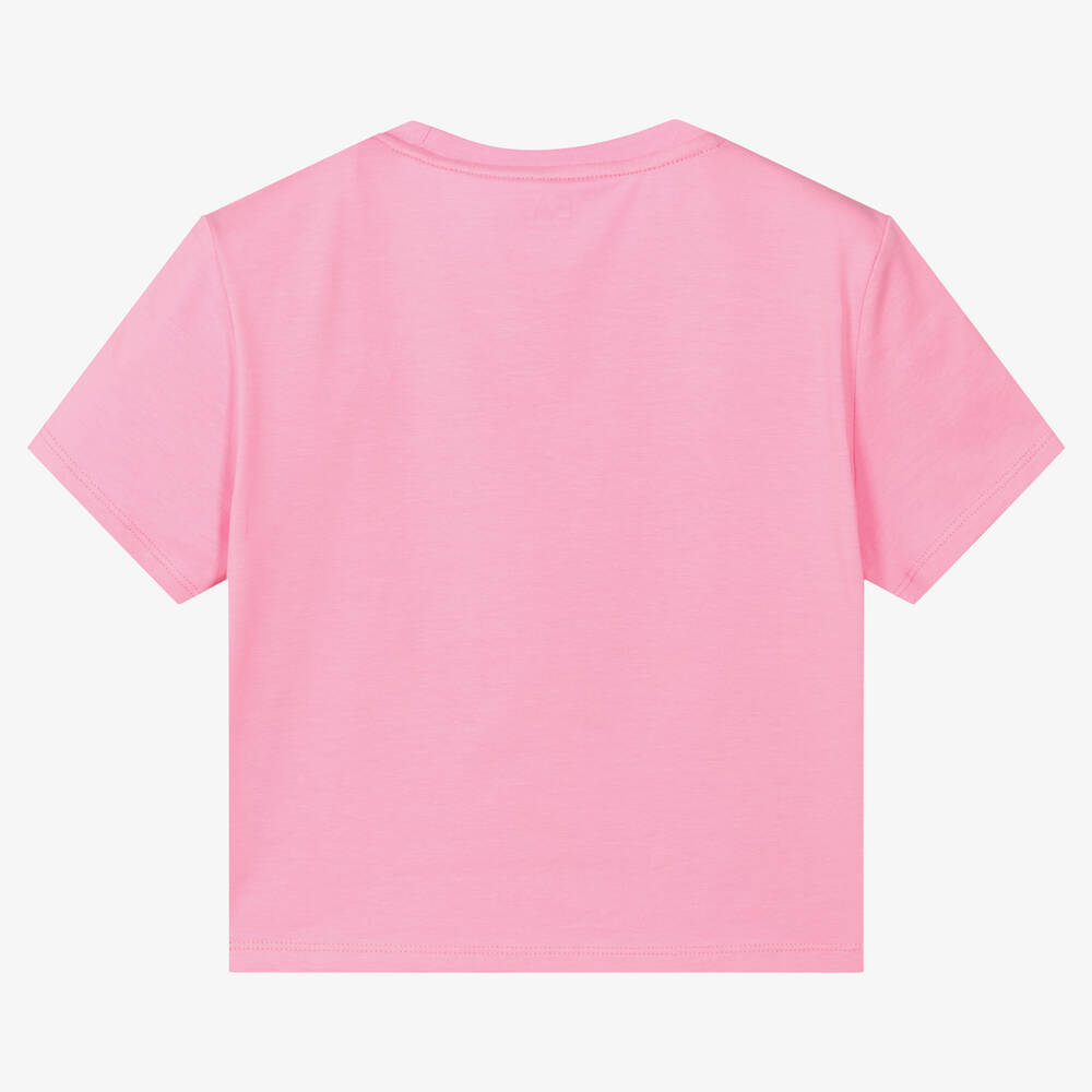 Tシャツ・カットソー Emporio Armani Pink Cotton T-Shirt Emporio Armani Kids Girls 4-14 Years Clothing T-shirts and