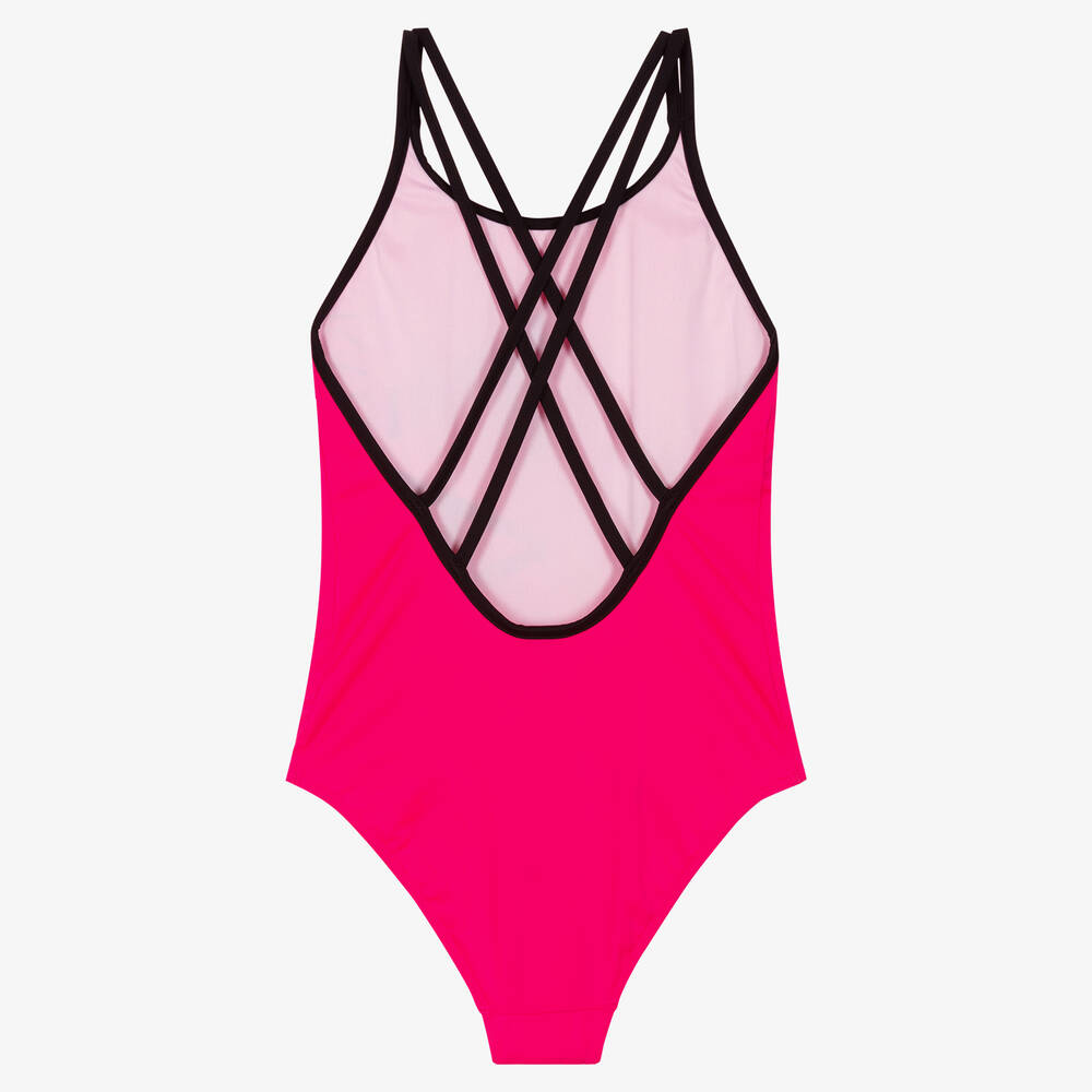 EA7 Emporio Armani-Teen Girls Pink Logo Swimsuit | Childrensalon Outlet