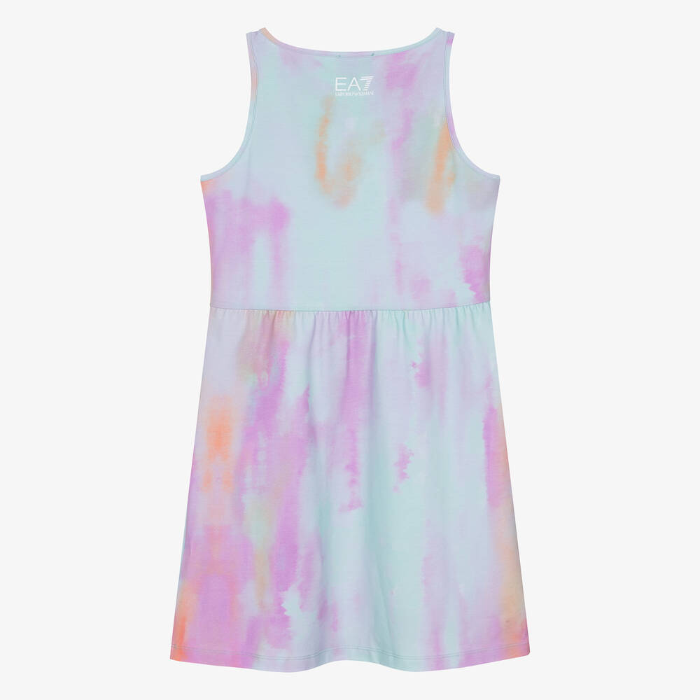 EA7 Emporio Armani-Teen Girls Pink Pastel Ombré Jersey Dress | Childrensalon Outlet