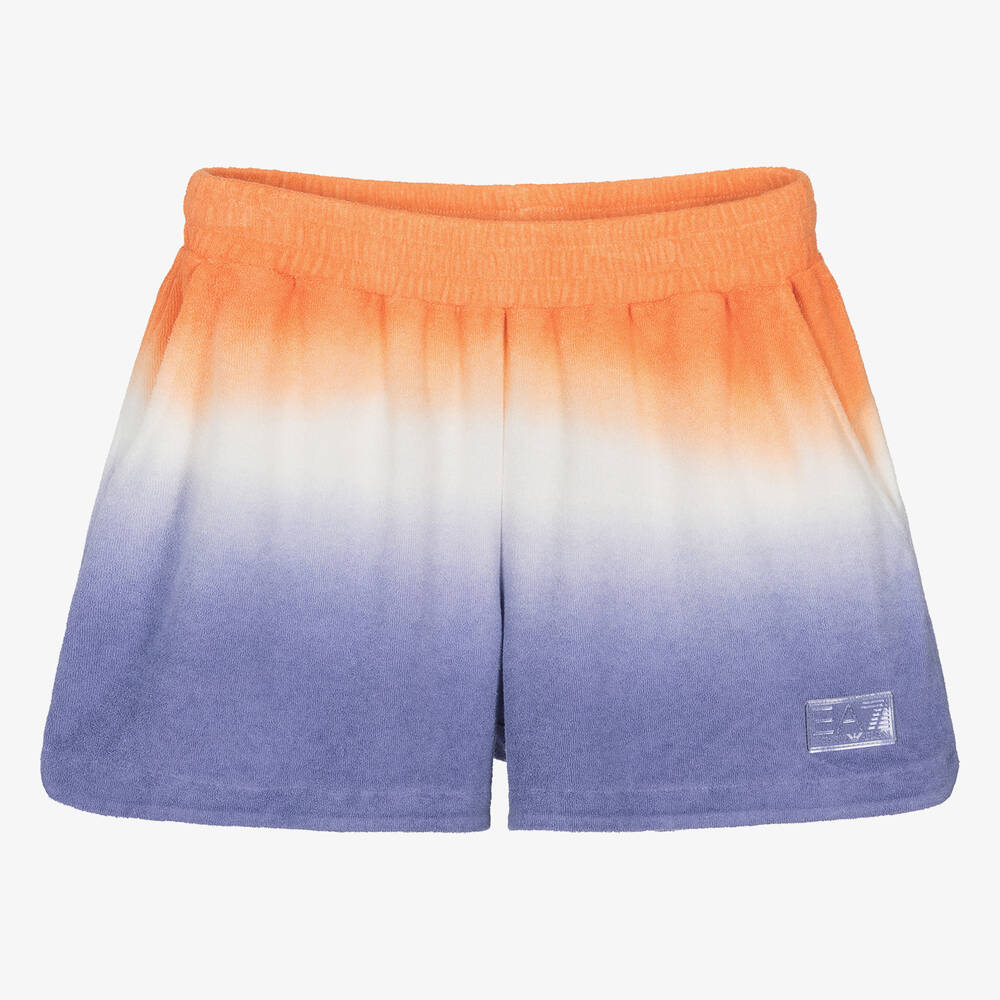 EA7 Emporio Armani-Teen Girls Purple & Orange Ombré Shorts | Childrensalon Outlet