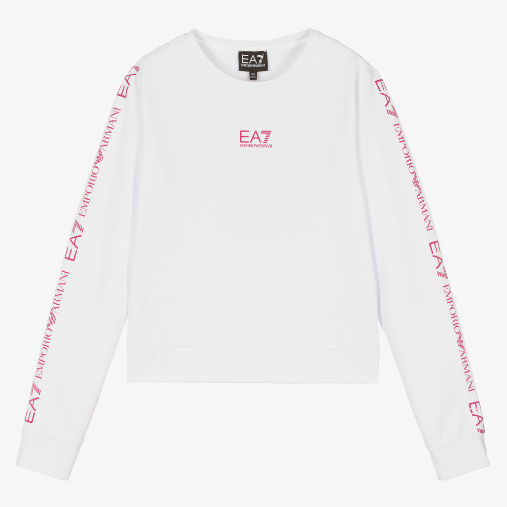 EA7 Emporio Armani - Teen Girls White Sweatshirt | Childrensalon