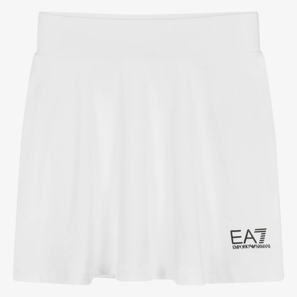 EA7 Emporio Armani-Teen Girls White Ventus7 Tennis Skirt & Shorts Set | Childrensalon Outlet