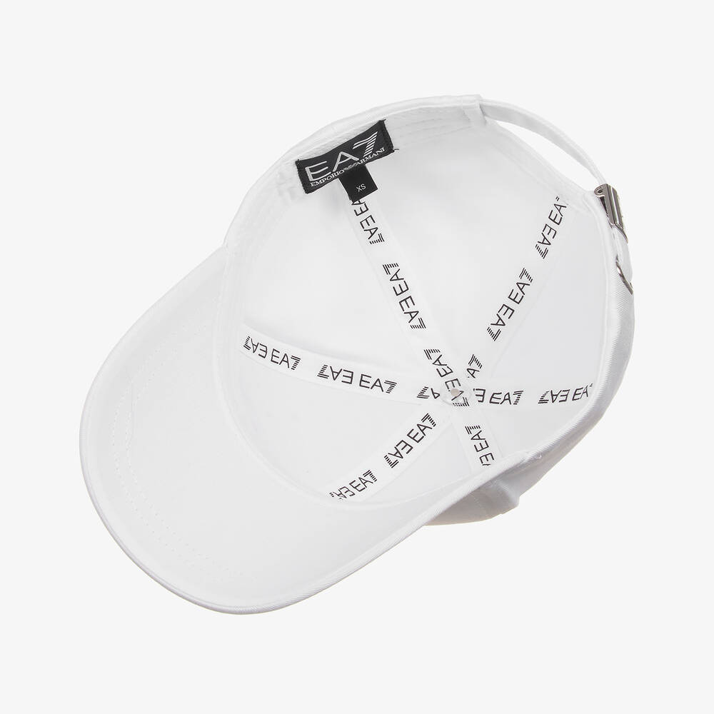 EA7 Emporio Armani White Cotton EA7 Logo Cap