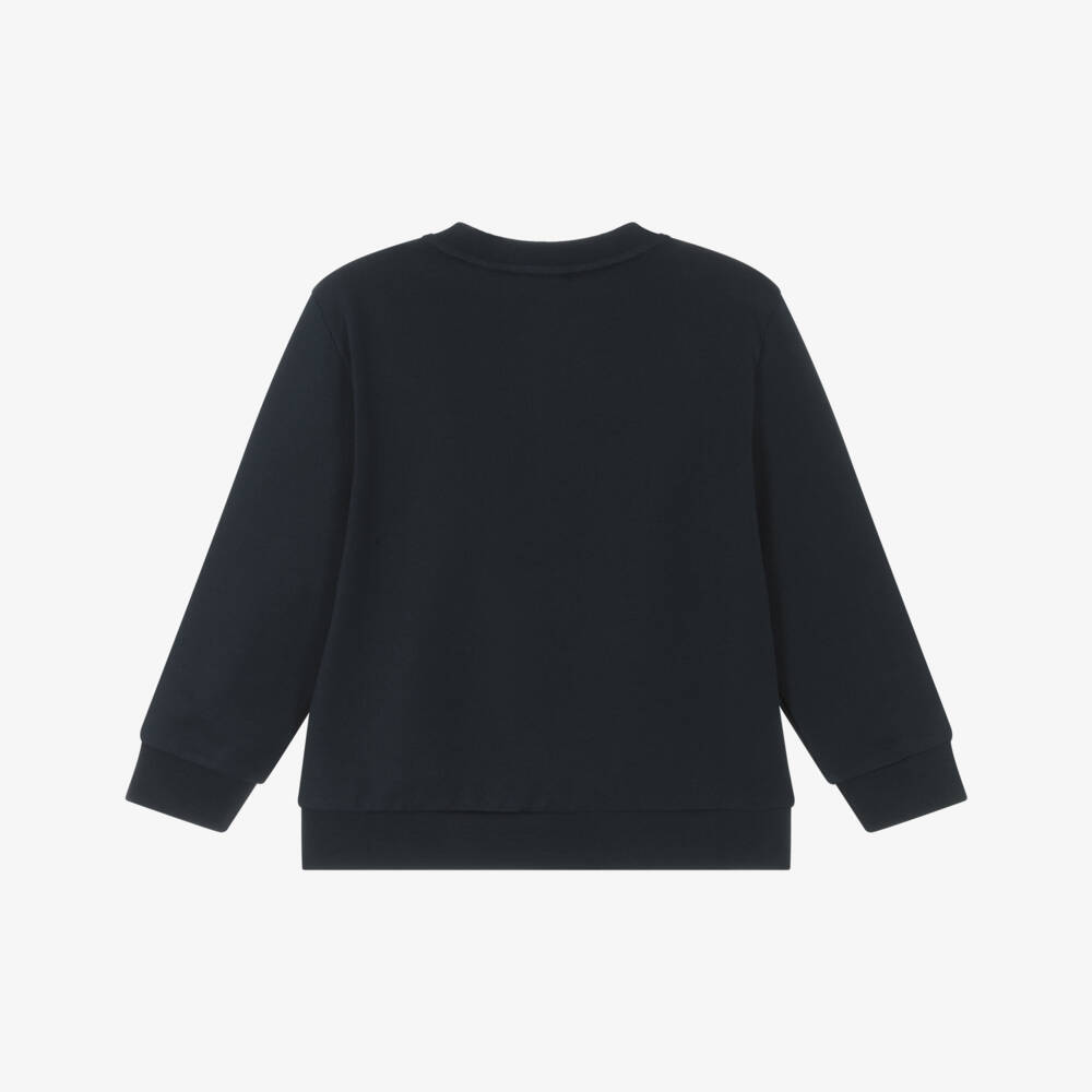 EA7 Emporio Armani-Young Gentlemen's Navy Patterned Sweatshirt | Childrensalon Outlet