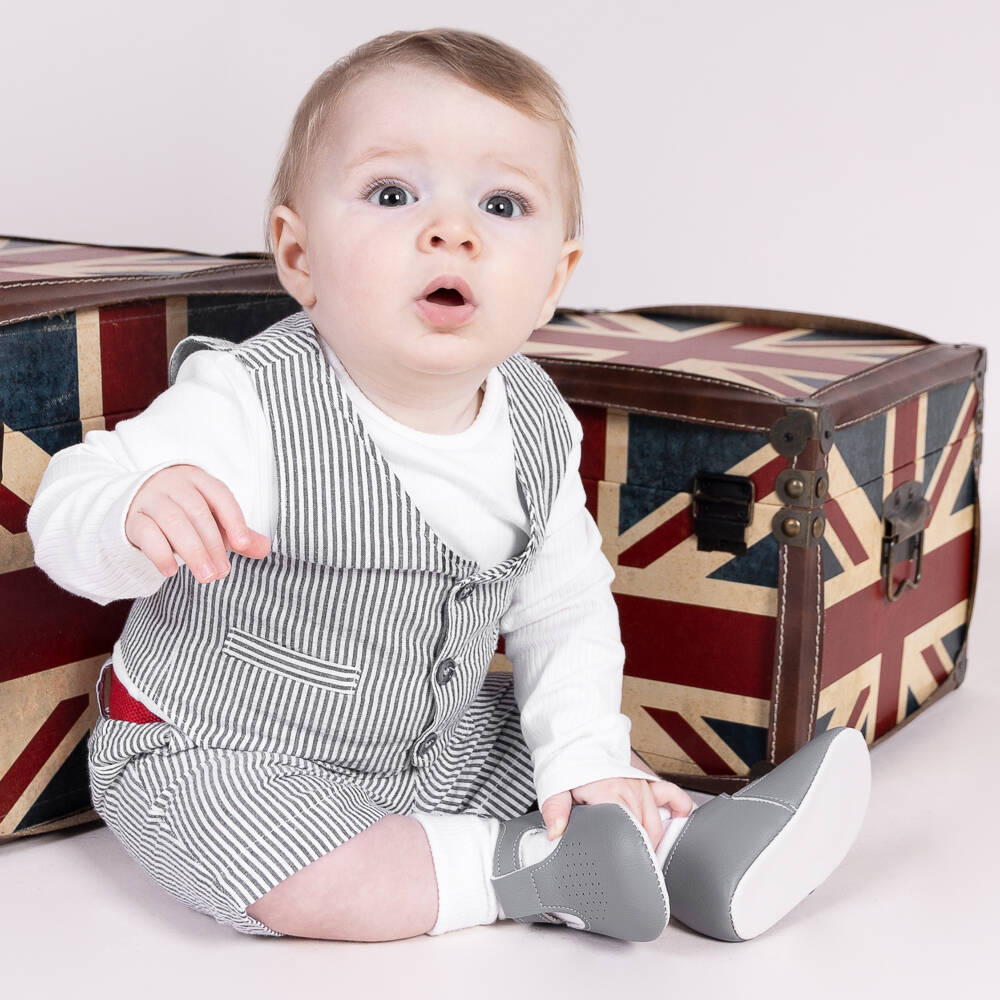 Early Days Baypods-Baby Boys Grey Heritage Shoes | Childrensalon Outlet