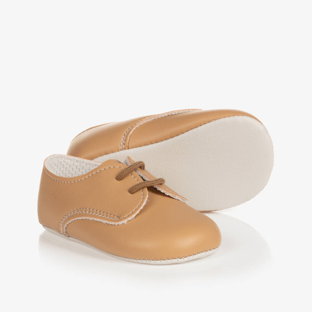 Early Days-Baby Camel-Hued Lace-Up Footwear | Childrensalon Outlet