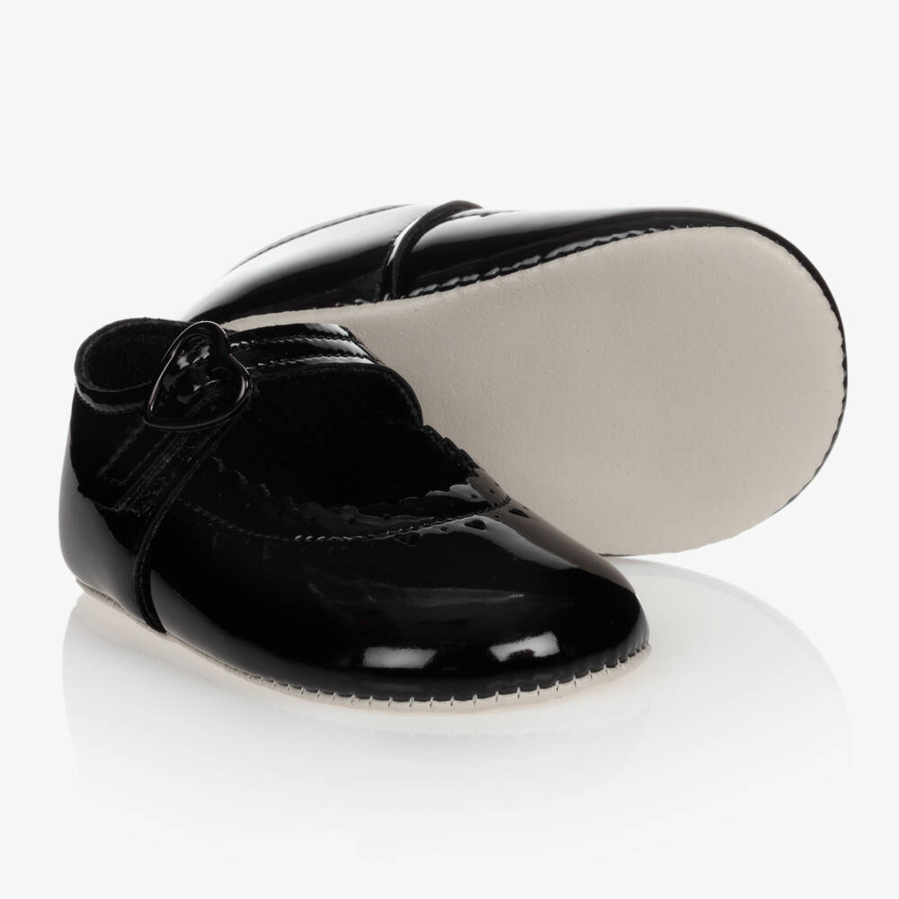 Early Days-Baby Girls Black Patent Pre-Walker Shoes | Childrensalon Outlet