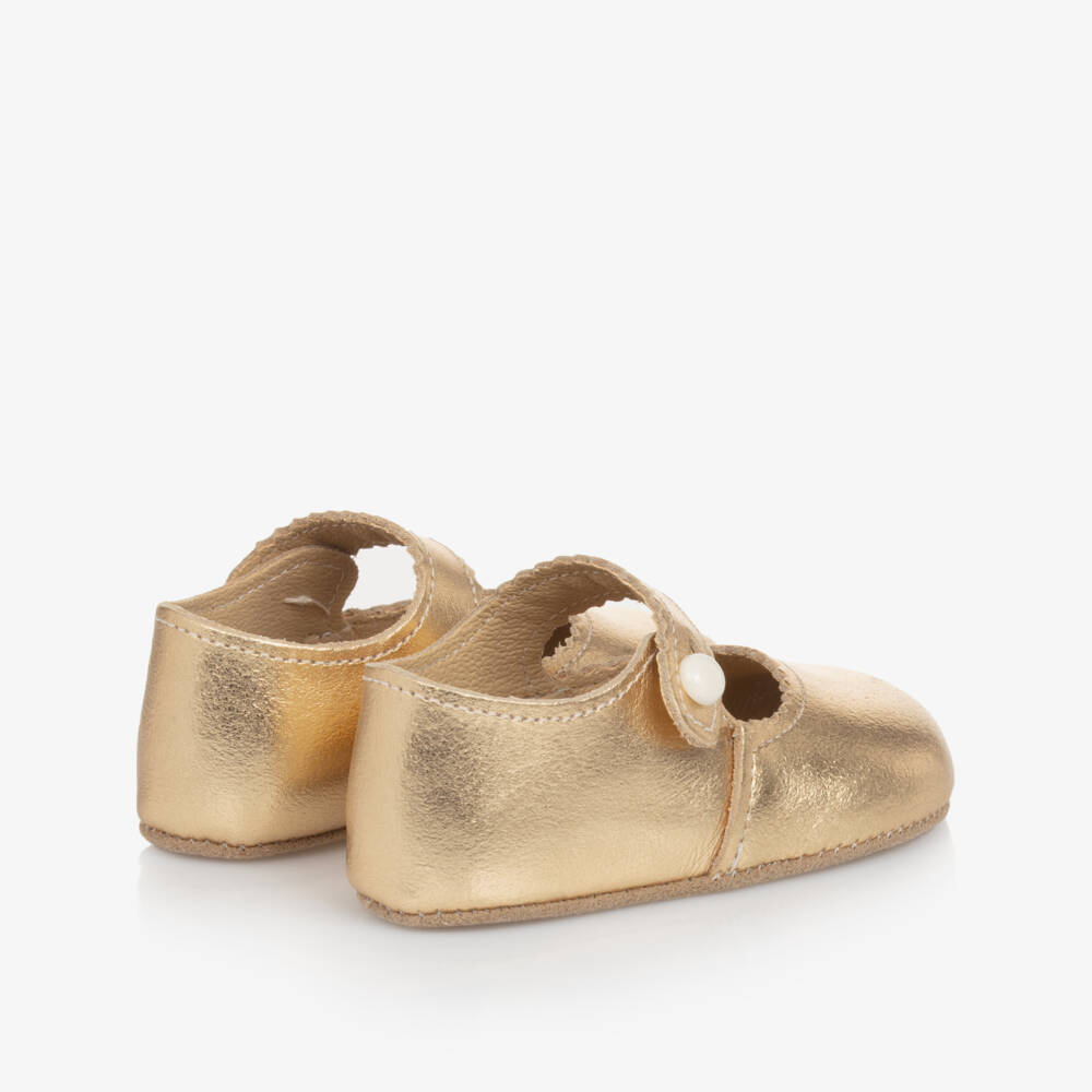 Early Days-Baby Girls Gold Leather Pre Walkers | Childrensalon Outlet