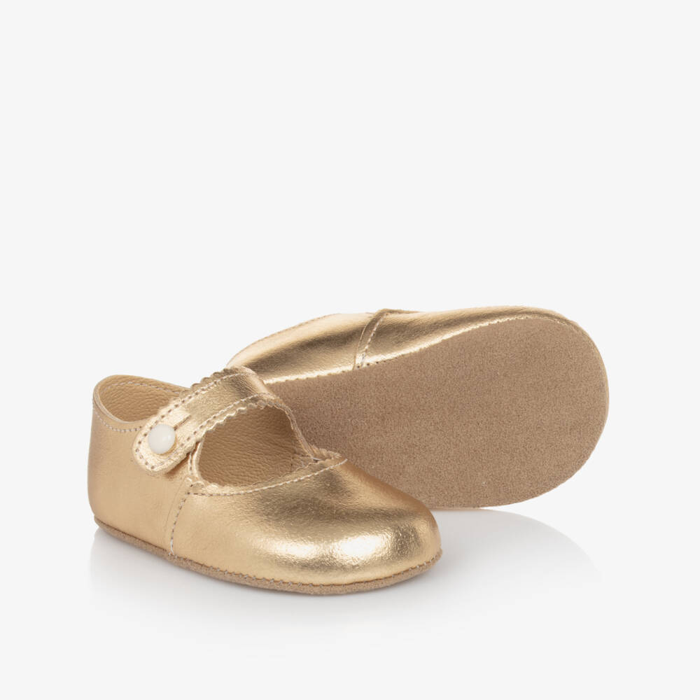 Early Days-Baby Girls Gold Leather Pre Walkers | Childrensalon Outlet