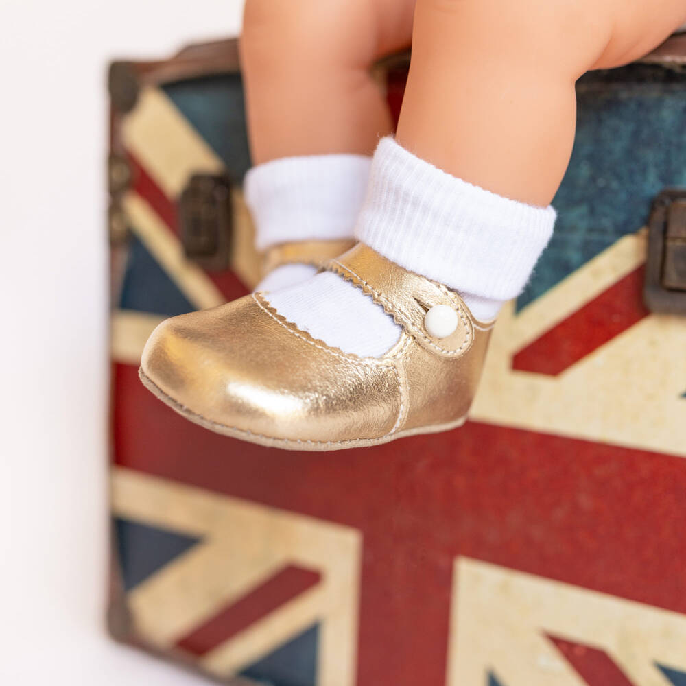 Early Days-Baby Girls Gold Leather Pre Walkers | Childrensalon Outlet