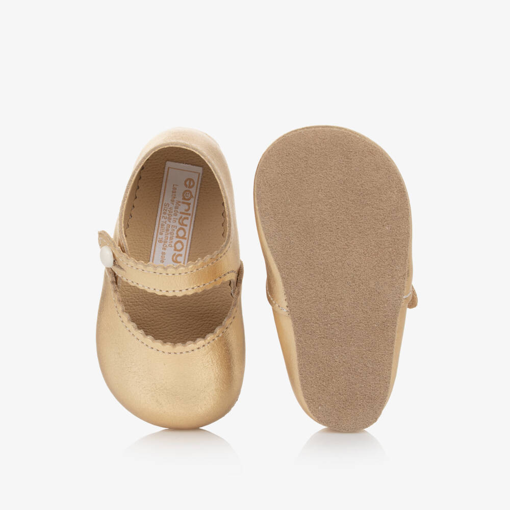 Early Days-Baby Girls Gold Leather Pre Walkers | Childrensalon Outlet