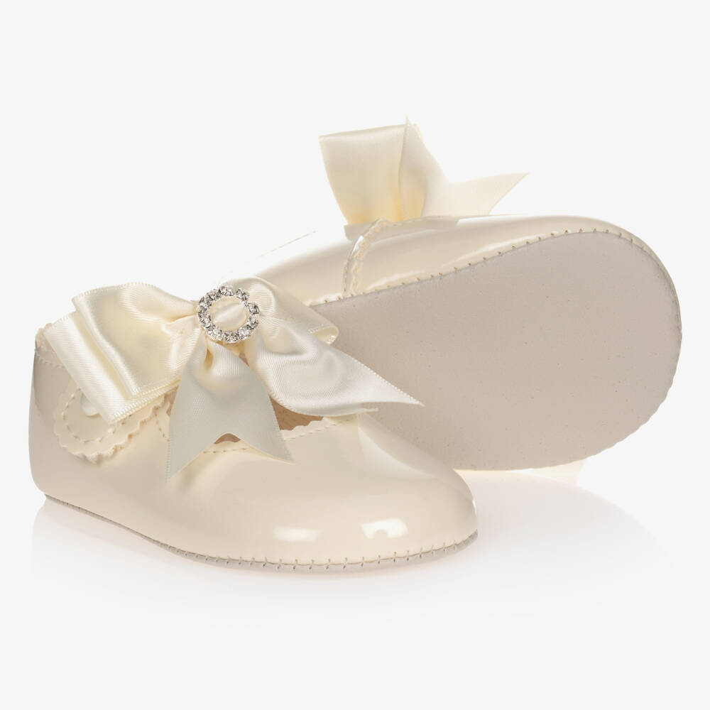 Early Days-Baby Girls Ivory Patent Pre-Walker Shoes | Childrensalon Outlet