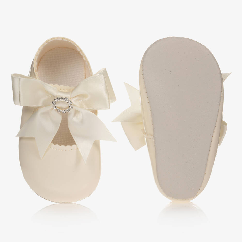 Early Days-Baby Girls Ivory Patent Pre-Walker Shoes | Childrensalon Outlet
