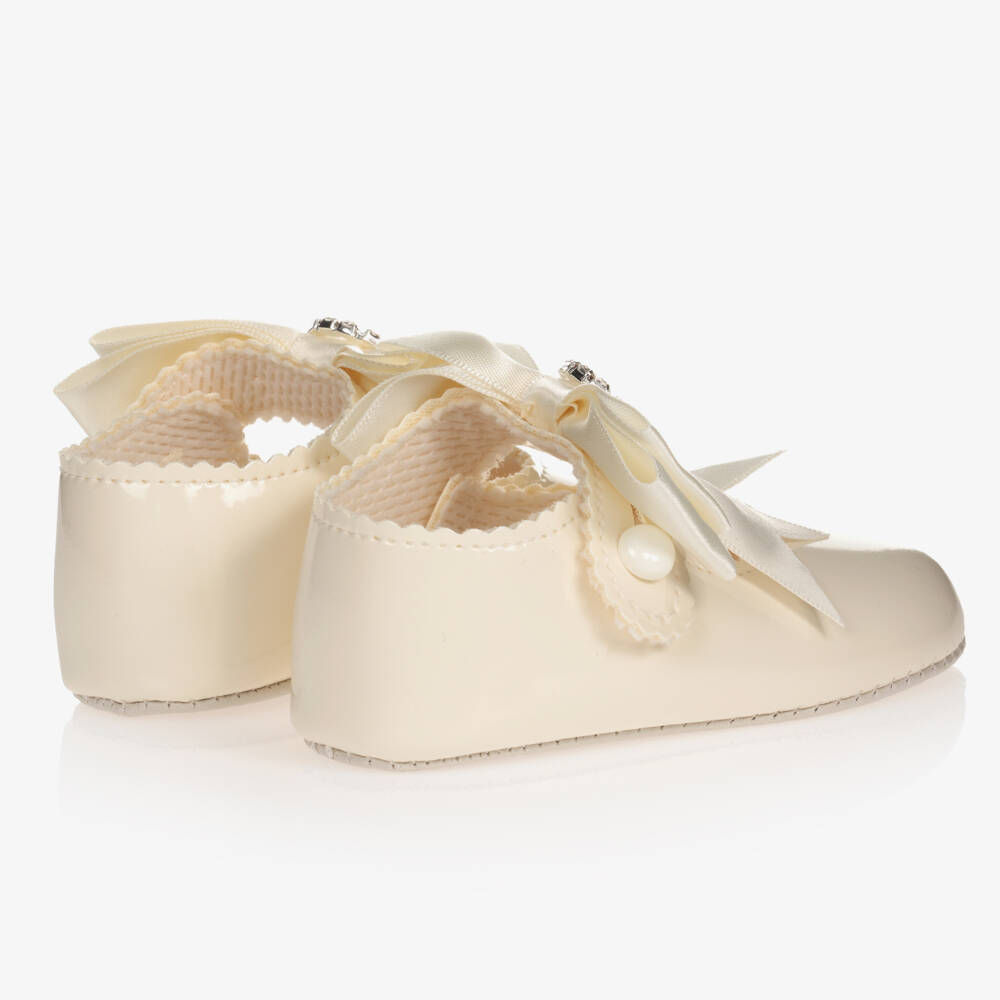 Early Days-Baby Girls Ivory Patent Pre-Walker Shoes | Childrensalon Outlet