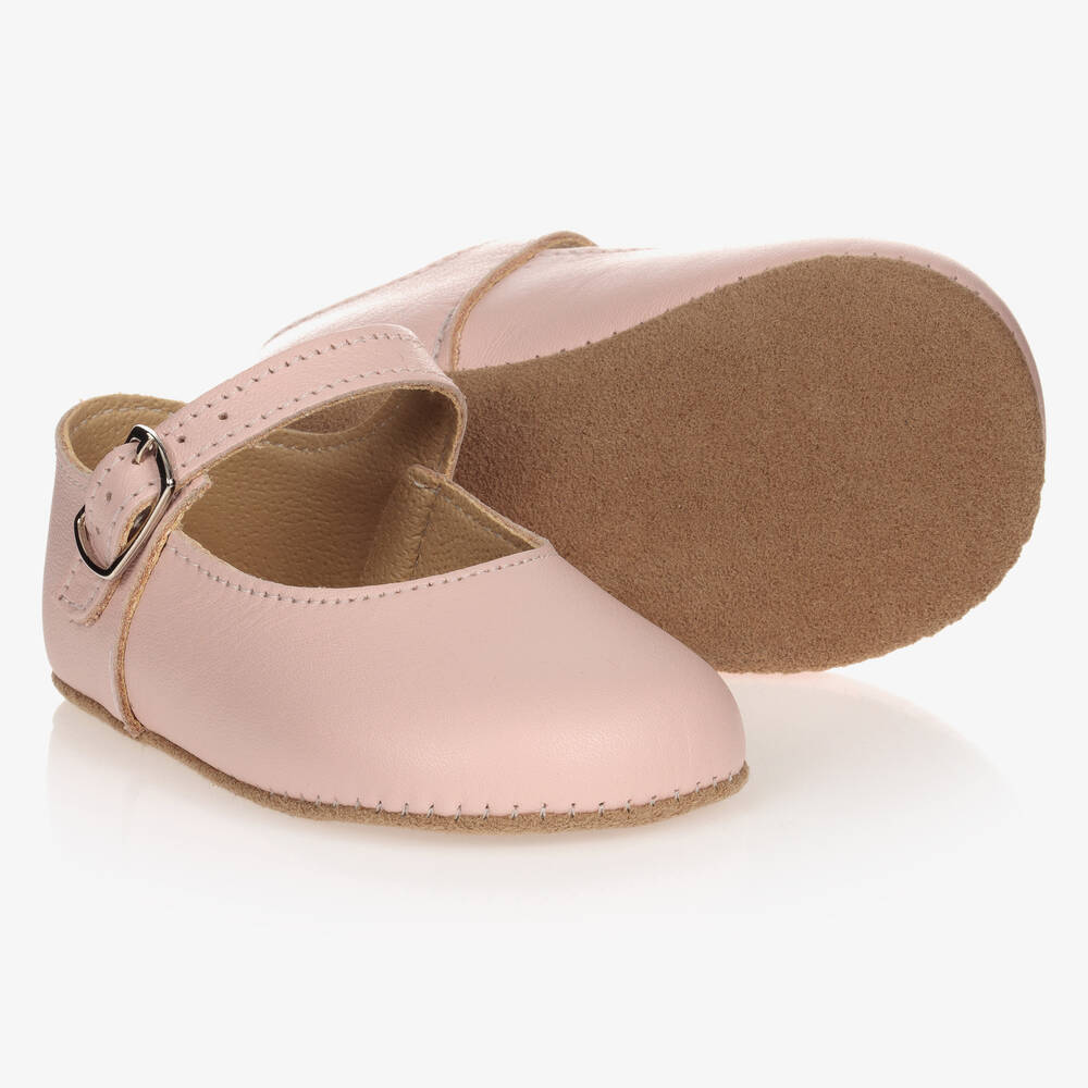 Early Days - Rosa Leder-Krabbelschuhe | Childrensalon