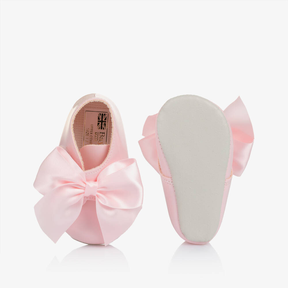 Early Days-Baby Girls Pink Patent Pre-Walker Boots with Satin Bow | Childrensalon Outlet