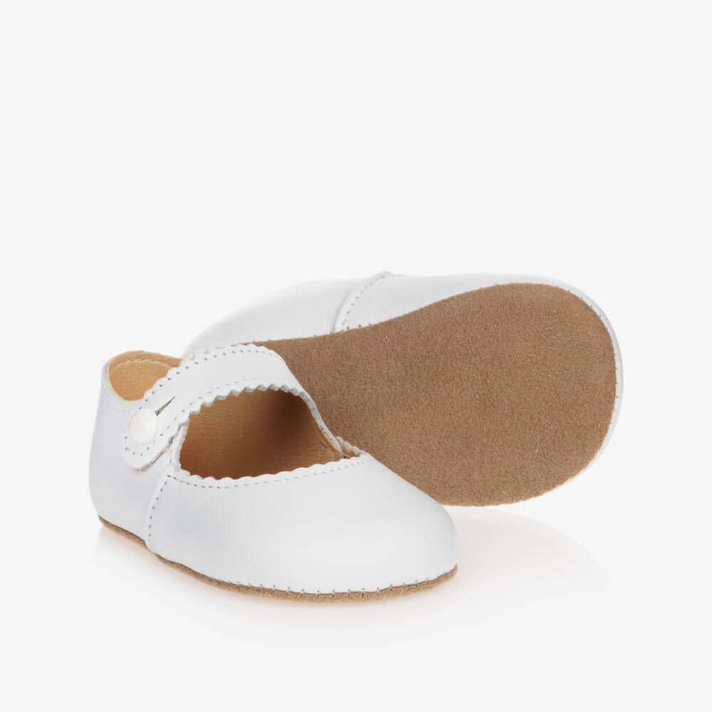Early Days-Baby Girls White Leather Mary-Jane Shoes | Childrensalon Outlet