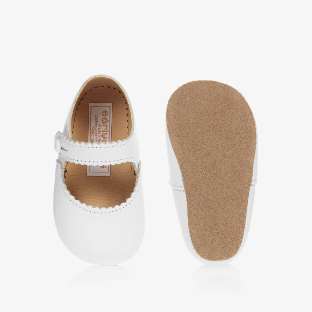 Early Days-Baby Girls White Leather Mary-Jane Shoes | Childrensalon Outlet