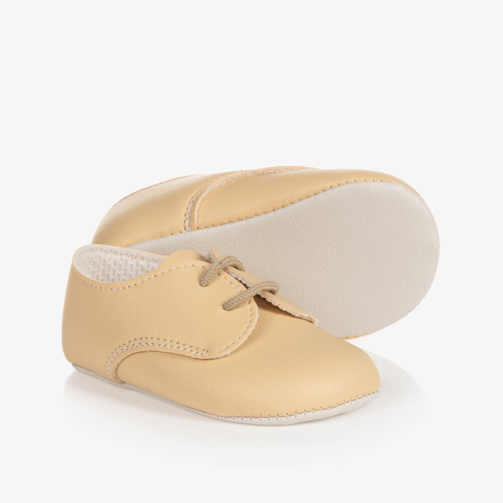Early Days-حذاء جلد صناعي لون بيج لمرحلة قبل المشي | Childrensalon Outlet