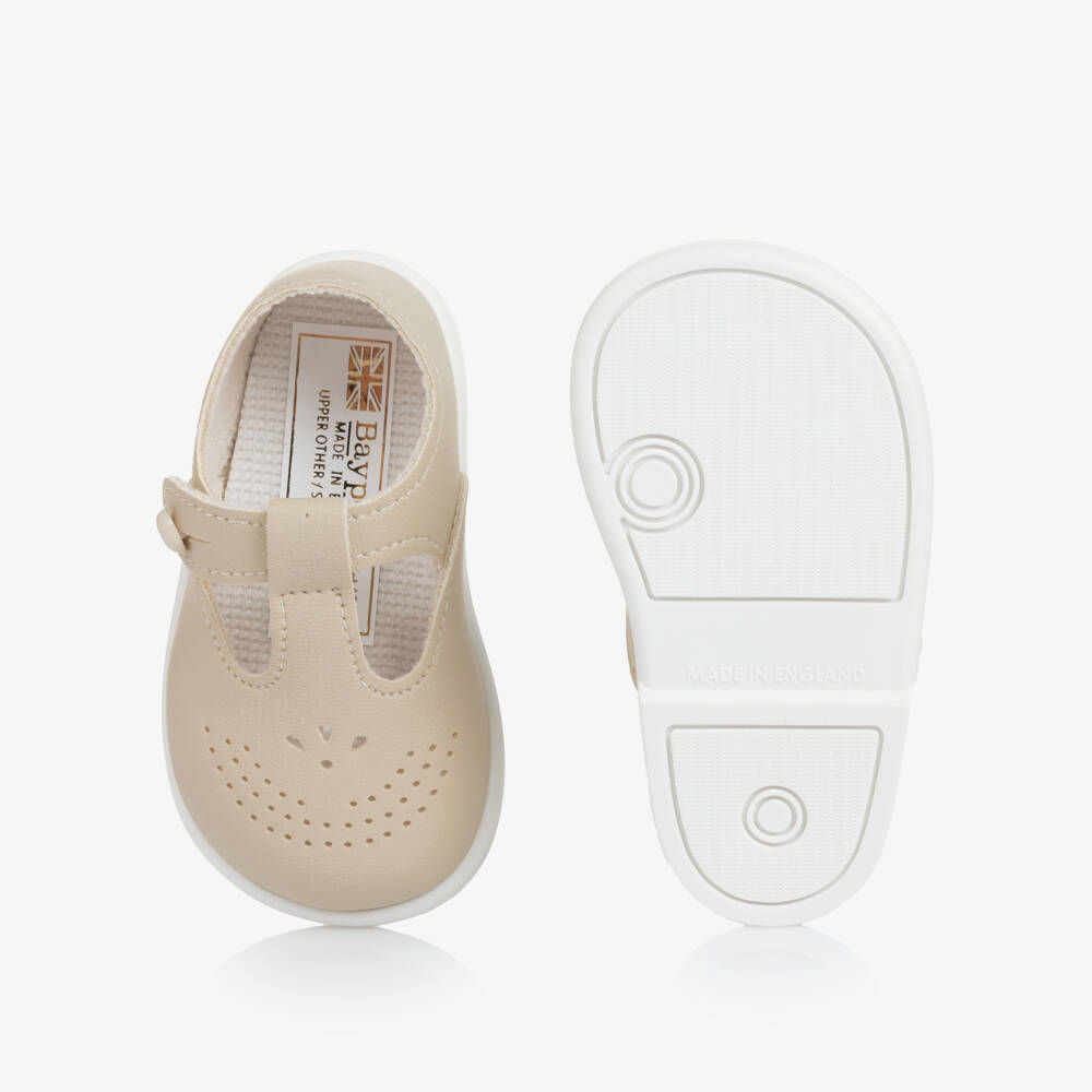 Early Days-Beige T-Bar First Walker Shoes | Childrensalon Outlet