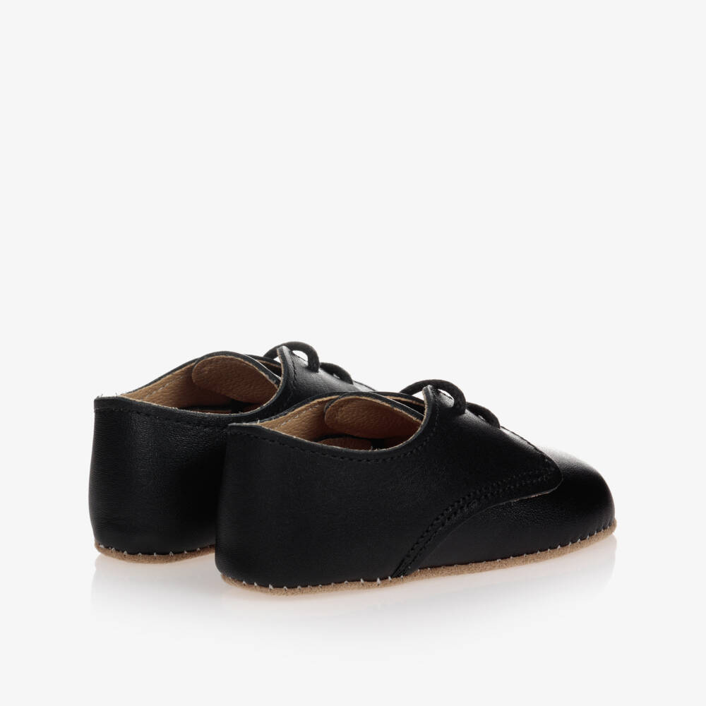 Early Days-Black Leather Lace-Up Pre-Walker Shoes | Childrensalon Outlet