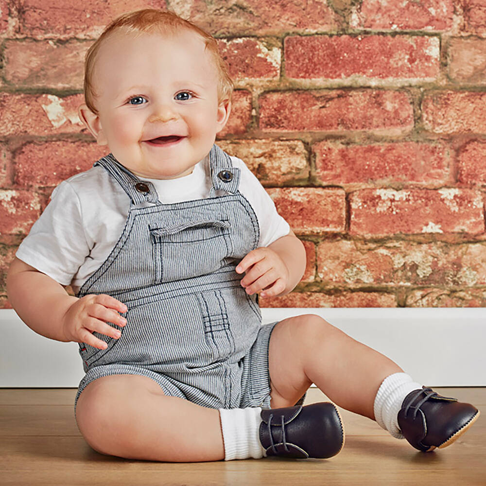 Early Days-Black Leather Lace-Up Pre-Walker Shoes | Childrensalon Outlet