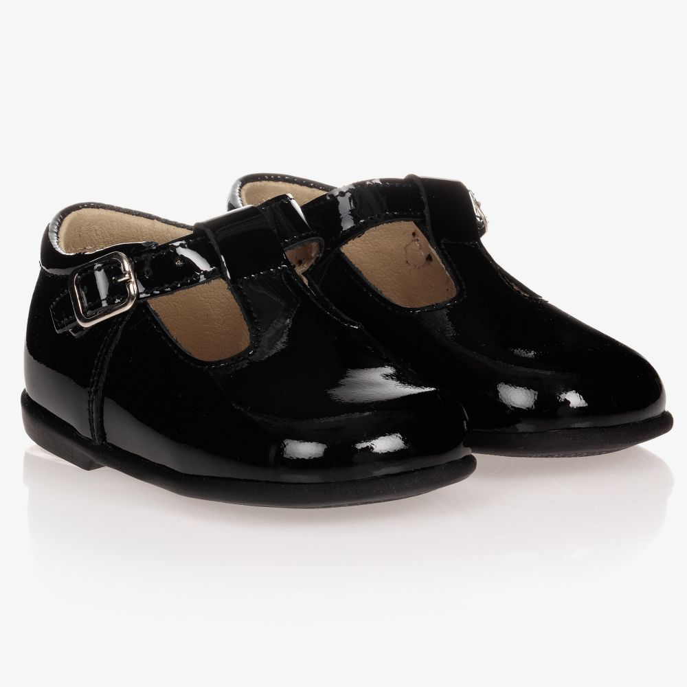 Early Days - Chaussures vernies noires en cuir | Childrensalon