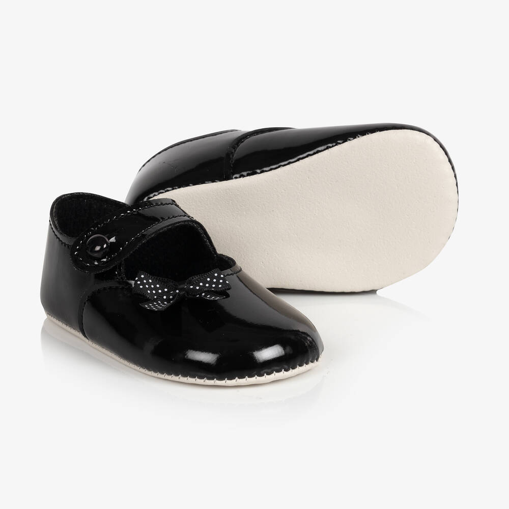 Early Days - Black Patent Pre-Walker Shoes | Childrensalon