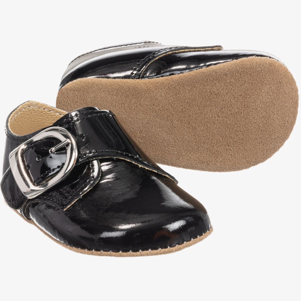 Early Days - Black Patent Pre-Walker Shoes | Childrensalon