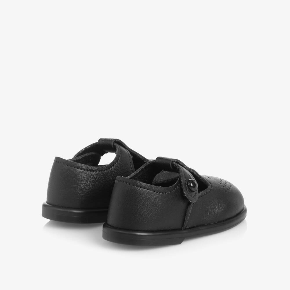Early Days-Black T-Bar First Walker Shoes | Childrensalon Outlet