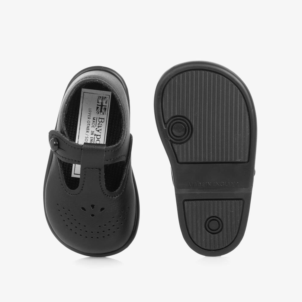 Early Days-Black T-Bar First Walker Shoes | Childrensalon Outlet