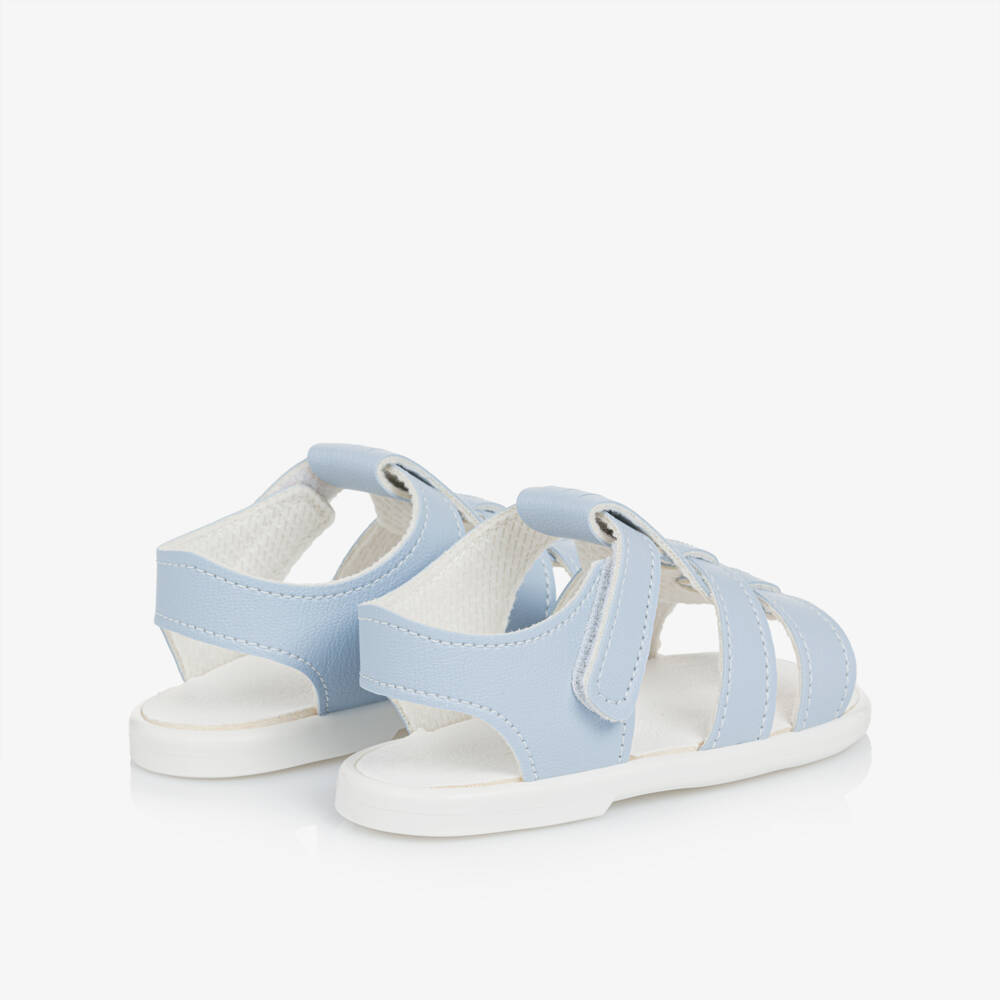 Early Days-Blue Faux Leather First-Walker Sandals | Childrensalon Outlet