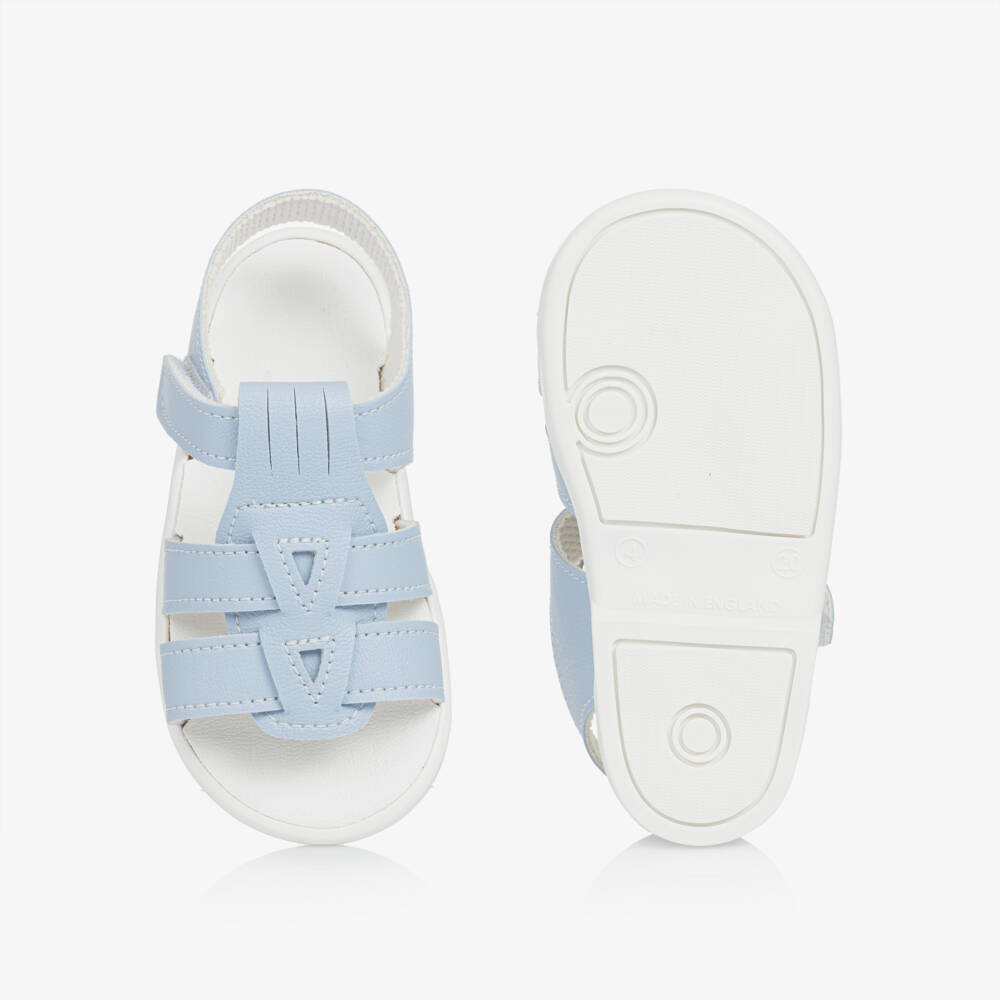 Early Days-Blue Faux Leather First-Walker Sandals | Childrensalon Outlet
