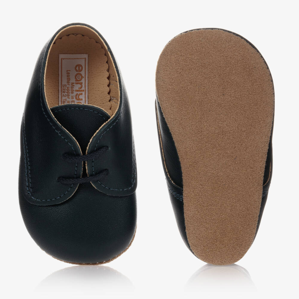 Early Days-Blue Leather Lace-Up Pre-Walker Shoes | Childrensalon Outlet