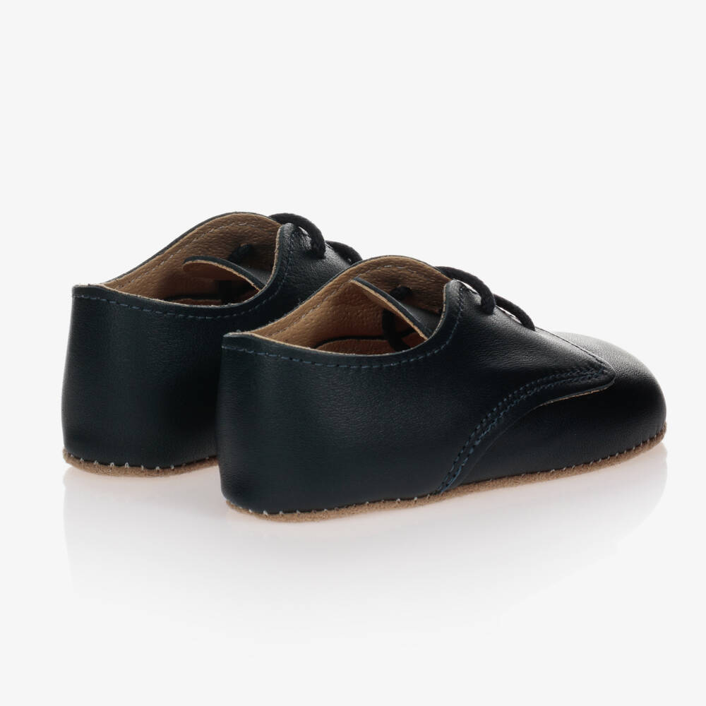 Early Days-Blue Leather Lace-Up Pre-Walker Shoes | Childrensalon Outlet